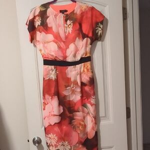 Ted Baker Coral Floral Midi Dress
